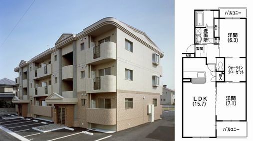 写真：【65㎡超の大型物件！】磐田市豊島の２LDK「ルミナス」